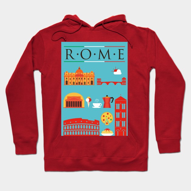 Rome Poster Hoodie by kursatunsal